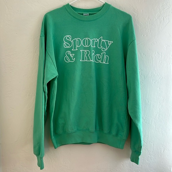Sporty & Rich Tops - Sporty & Rich Green Sweatshirt Small